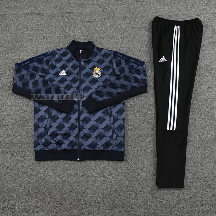 Tuta da Track de Giacca del Real Madrid 2023-2024 Blu Oscuro